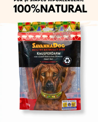 Recompense Hipoalergenice de Stomac de Struț Savanna Dog - 150g 4pedshop